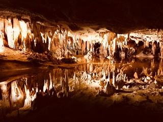 Calcite reflection in water creating perfect backdrop