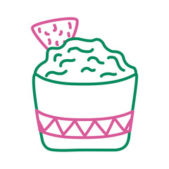 guacamole avocado sauce line style icon