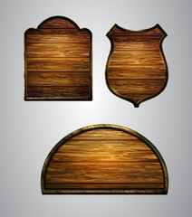 Vector realistic illustration of wooden signboard