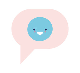 Communication bubble with happy face vector design