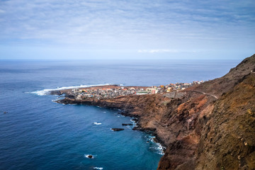 Ponta do Sol village aerial view, Santo Antao island, Cape Verde