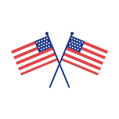 united states of america flags silhouette style