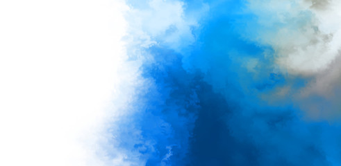 Abstract colorful watercolor on white background. Digital art painting.