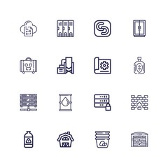 Editable 16 storage icons for web and mobile