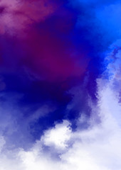 Abstract colorful watercolor on white background. Digital art painting.