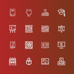 Editable 16 learning icons for web and mobile