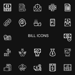 Editable 22 bill icons for web and mobile