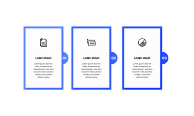 Infographic. Vector Infographic design template with icons and 3 numbers options or steps. Can be used for process diagram, presentations, workflow layout, banner, flow chart, info graph.