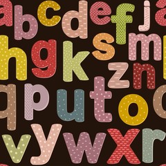 Seamless pattern with cartoon colorful letters