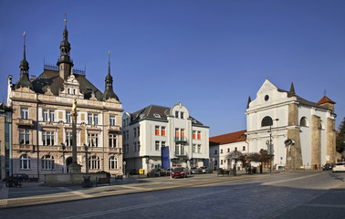 Fototapeta na wymiar Bohemian Paradise (Cesky raj) square in Turnov. Czech Republic