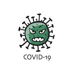 Coronavirus character isolated on white