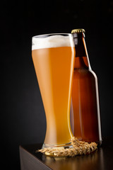 Unfiltered wheat beer on bar counter