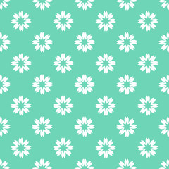 Spring floral vector seamless pattern in green color