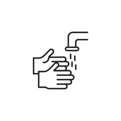 Hands washing flat vector icon isolated