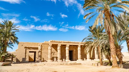 Foto op Plexiglas The Mortuary Temple of Seti I is the memorial temple of the New Kingdom Pharaoh Seti I. It is located in the Theban Necropolis in Upper Egypt, across the River Nile from the modern city of Luxor. © merlin74