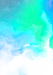 Abstract colorful watercolor on white background. Digital art painting.