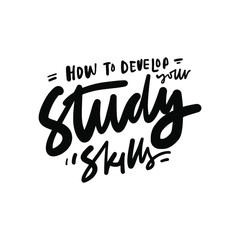 Study online. Hand lettering illustration