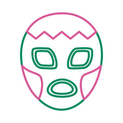 mexican mask of fighter line style icon