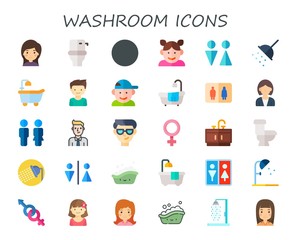 washroom icon set