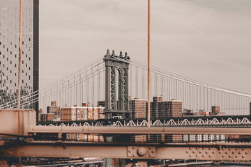 New York City streets of Manhattan. Big city life in New York State. Manhattan streets full of...