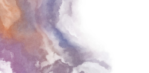 Abstract colorful watercolor on white background. Digital art painting.