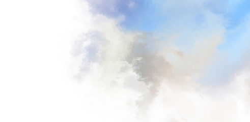 Abstract colorful watercolor on white background. Digital art painting.