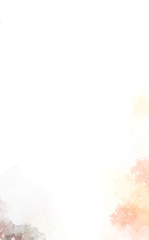 Watercolor painted background with blots and splatters. Brush stroked painting. 2D Illustration.