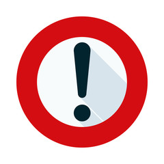 Exclamation Danger Alert sign label illustration