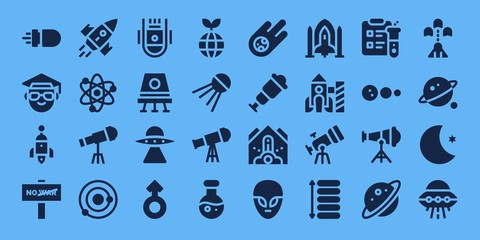 Modern Simple Set of astronomy Vector filled Icons