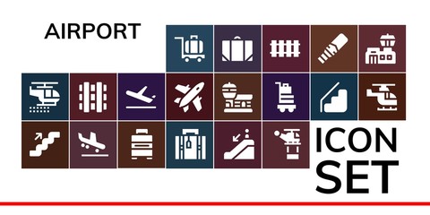 Modern Simple Set of airport Vector filled Icons