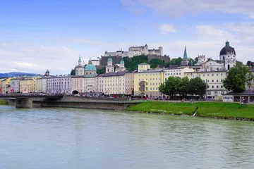 Deurstickers Salzach river in Salzburg, Austria, Europe © Rechitan Sorin