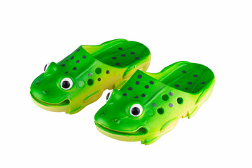 Shoes rubber for children, frogs green