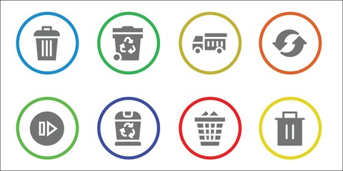 Modern Simple Set of rubbish Vector filled Icons