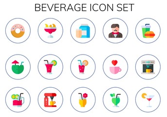 Modern Simple Set of beverage Vector flat Icons