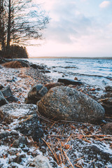 Charming sunset near the lake