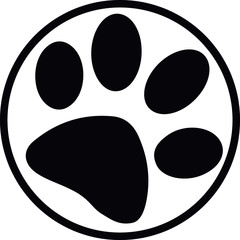 Dog, paw, sign, vector illustration