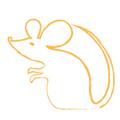 House Mouse on White Background