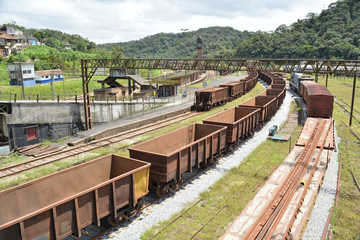 Train station in Paranapiacaba in Sao Paulo state