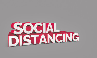 social distancing word 3d text 