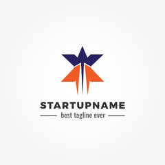 Modern arrow blended with initial letter X for start up business