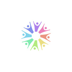 Obraz premium Design Rainbow people, on white