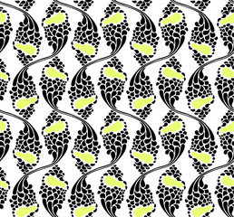 Seamless vector pattern with a very abstract floral motif.