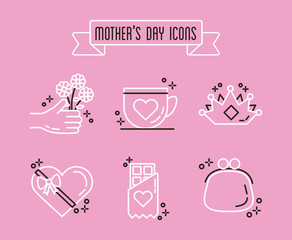 Obraz premium bundle of mothers day icons