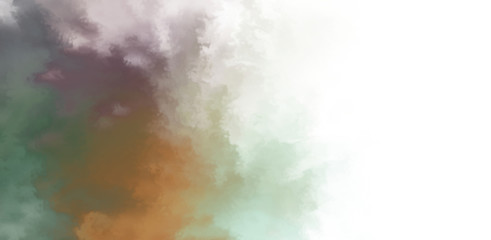 Abstract colorful watercolor on white background. Digital art painting.