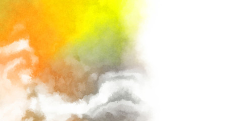 Abstract colorful watercolor on white background. Digital art painting.