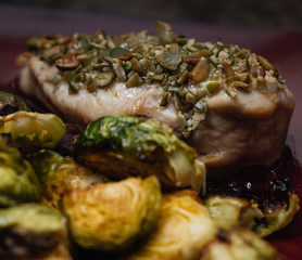 grilled meat and vegetables