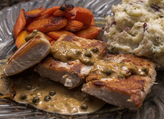 grilled meat and vegetables