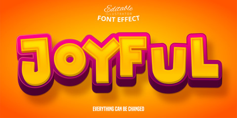 Joyful text, 3d editable font effect © DesignVectX