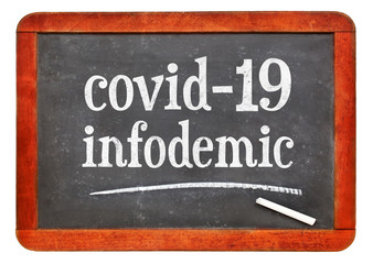 Obraz premium covid-19 infodemic - information overload concept