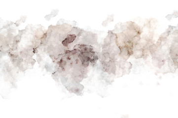 Watercolor painted background with blots and splatters. Brush stroked painting. 2D Illustration.